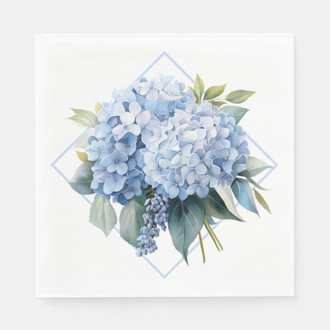 Guardanapos de papel Hortênsia Azul (Frente)