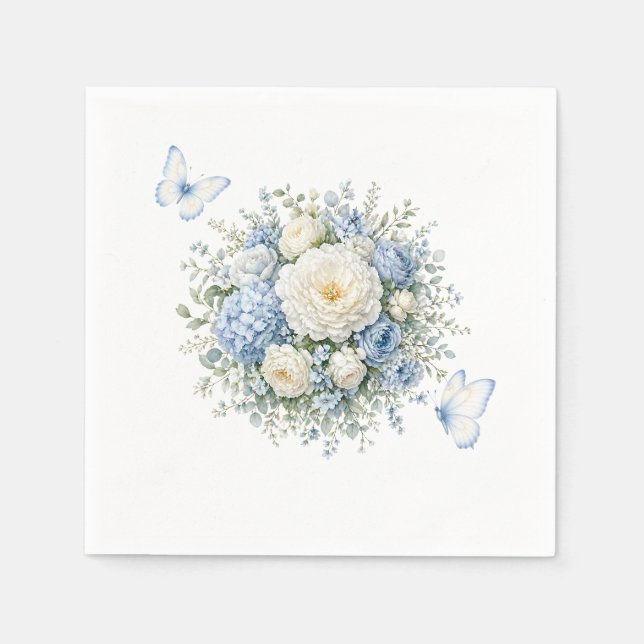 Guardanapos de papel Hortênsia Azul (Frente)