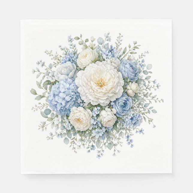 Guardanapos de papel Hortênsia Azul (Frente)