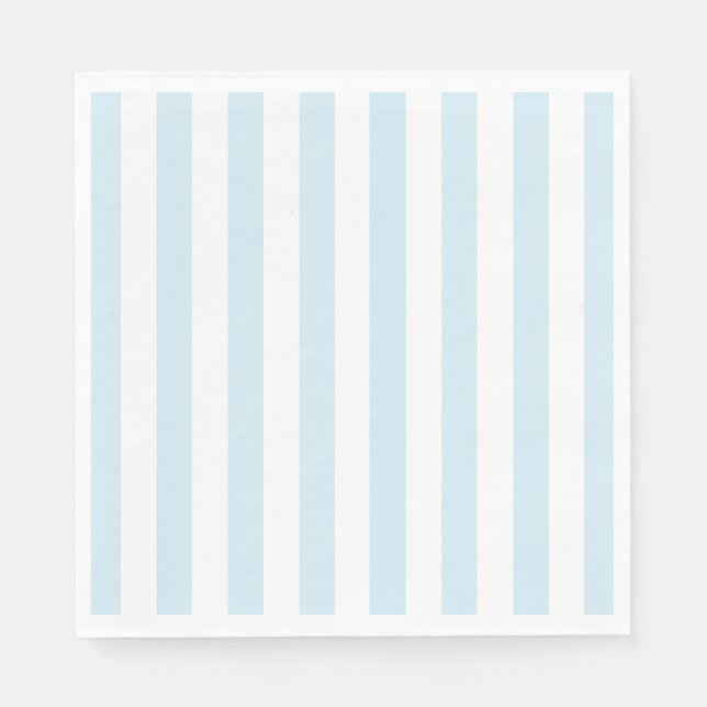 Guardanapos de papel listrados de azul bebê e bran (Frente)