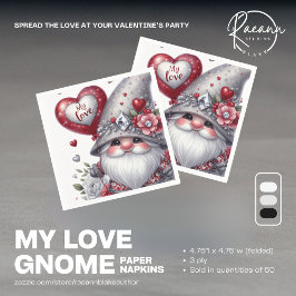 Guardanapos de papel Meu Amor Gnomo