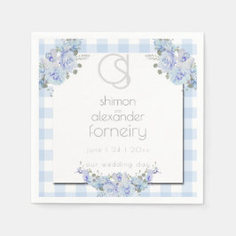 GUARDANAPOS DE PAPEL | Monograma Azul Gingham