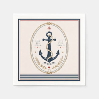 Guardanapos de papel náutico clássico Sailorcore