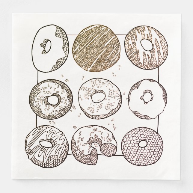 Guardanapos de papel padrão para jantar KNIT DONUT (Frente)