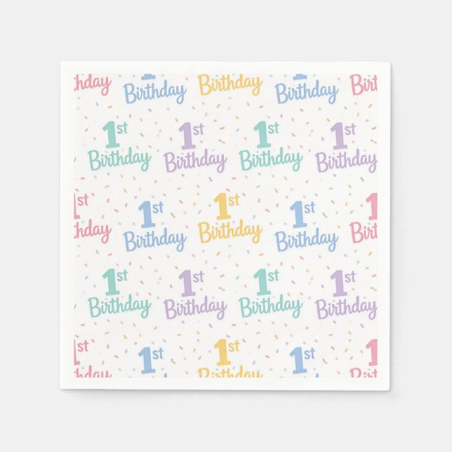 Guardanapos de papel para 1º aniversário, Festa de (Frente)