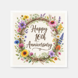 Guardanapos de papel para 10º aniversário, décimo
