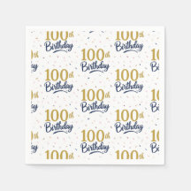 Guardanapos de papel para 100º aniversário, Feliz 