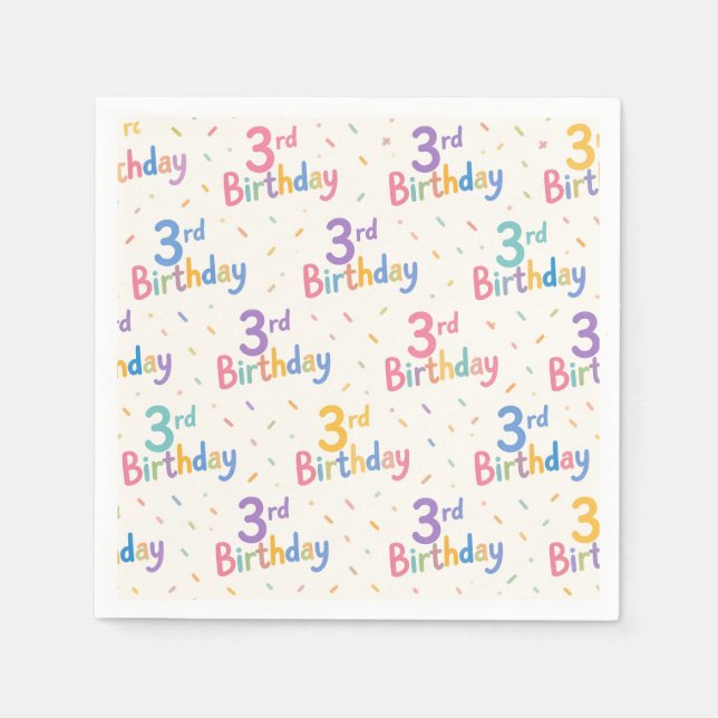 Guardanapos de papel para 3º aniversário, Festa de (Frente)