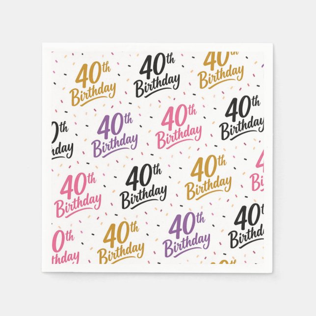 Guardanapos de papel para 40º aniversário, Festa d (Frente)