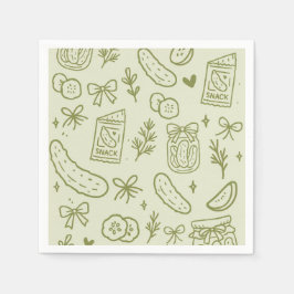 Guardanapos de papel para aniversário com picles d