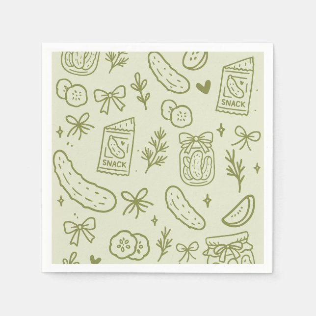 Guardanapos de papel para aniversário com picles d (Frente)