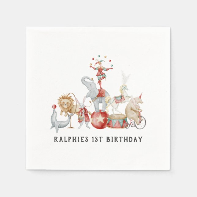Guardanapos de papel para aniversário com tema de  (Frente)