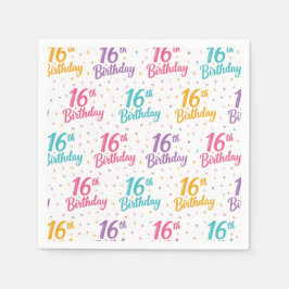 Guardanapos de papel para aniversário de 16 anos,