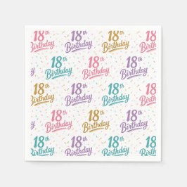 Guardanapos de papel para aniversário de 18 anos,