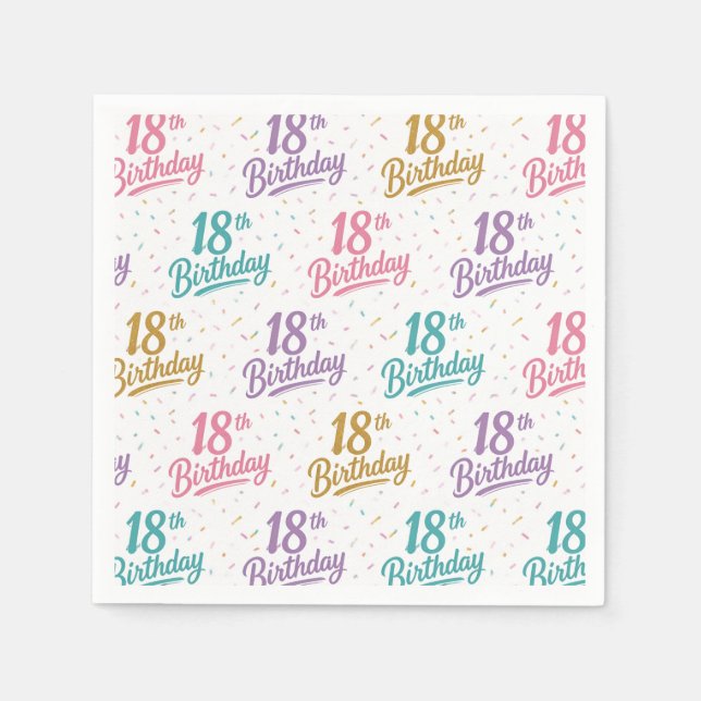 Guardanapos de papel para aniversário de 18 anos,  (Frente)