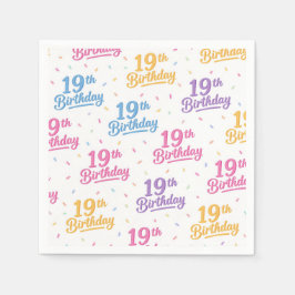 Guardanapos de papel para aniversário de 19 anos,