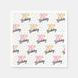 Guardanapos de papel para aniversário de 20 anos,