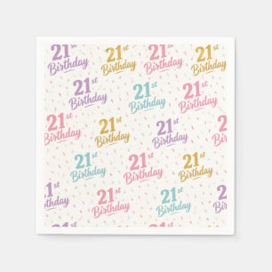 Guardanapos de papel para aniversário de 21 anos,