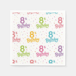 Guardanapos de papel para aniversário de 8 anos, f