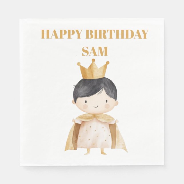 guardanapos de papel para aniversário de bebê com  (Frente)