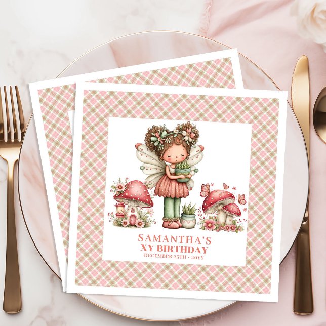 Guardanapos de papel para aniversário de fada mági (Magical Fairy Birthday Paper Napkins Whimsical Party)