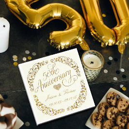 Guardanapos de papel para Bodas de Ouro 50º Aniver