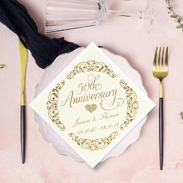 Guardanapos de papel para Bodas de Ouro 50º Aniver