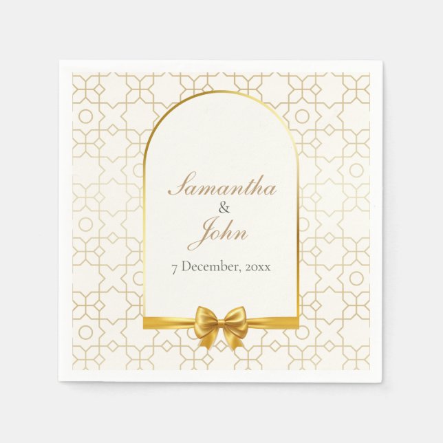 Guardanapos de papel para casamento Art Deco com a (Frente)