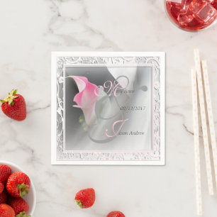 Guardanapos de papel para casamento com copo-de-le