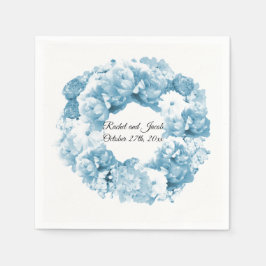 Guardanapos de papel para casamento com coroa azul