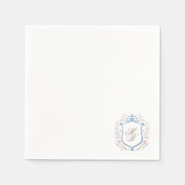 Guardanapos de papel para casamento com crista flo (Frente)