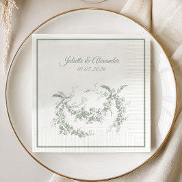 Guardanapos de papel para casamento em cinza Sage