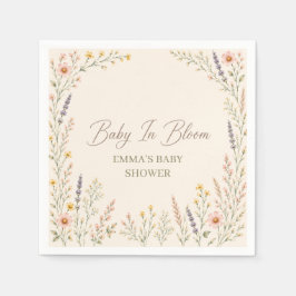 Guardanapos de papel para chá de bebê Boho Wildflo