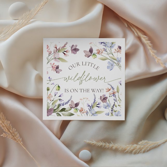 Guardanapos de papel para chá de bebê de flor silv (Criador carregado)