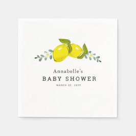 Guardanapos de papel para chá de bebê floral cítri