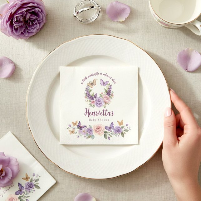 Guardanapos de papel para chá de bebê floral Littl (Criador carregado)
