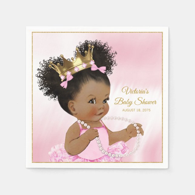 Guardanapos de papel para chá de bebê Princesa (Frente)