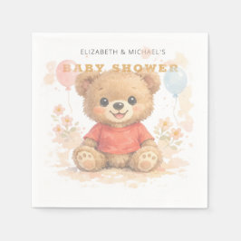 Guardanapos de papel para chá de bebê Urso Teddy F