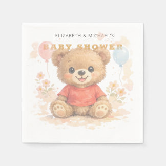 Guardanapos de papel para chá de bebê Urso Teddy F