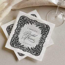 Guardanapos de papel para chá de noiva com renda p