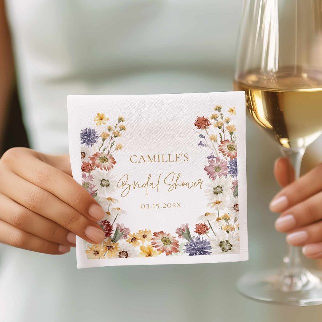 Guardanapos de papel para chá de noiva Jardim de F (wildflower bridal shower napkins)