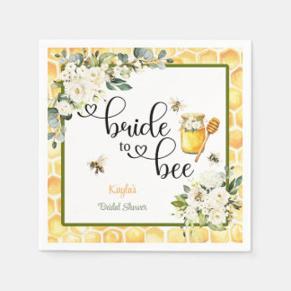 Guardanapos de papel para chá de panela Bride to B