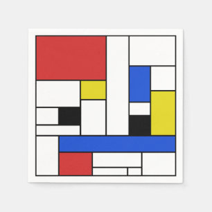 Guardanapos de papel para coquetel Mondrian Lines