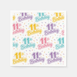 Guardanapos de papel para festa de 11 anos, Festa