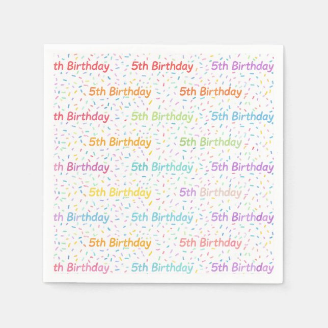 Guardanapos de papel para festa de 5º aniversário, (Frente)
