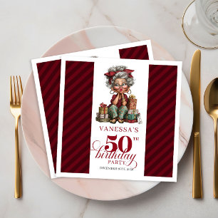 Guardanapos de papel para festa de 50 anos da senh