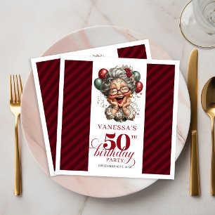 Guardanapos de papel para festa de 50 anos engraça