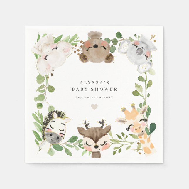 Guardanapos de papel para festa de baby shower de  (Frente)