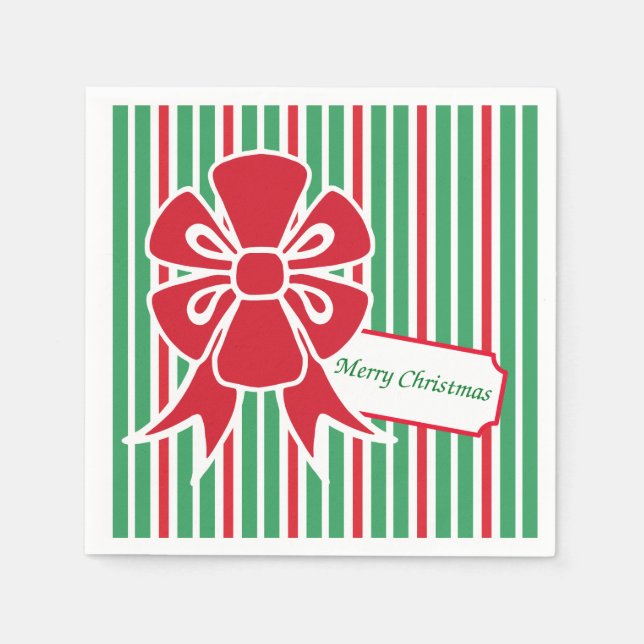 Guardanapos de papel para festa de Natal com laço  (Frente)