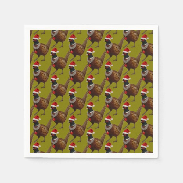 Guardanapos de papel para festa de Natal com padrã (Frente)